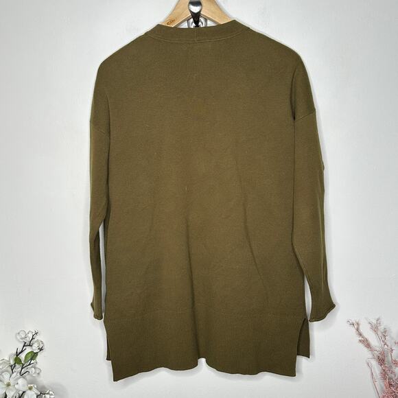 MADEWELL Miller Cardigan Sweater Golden Spinach Olive Green Sz M {3Y14} - Picture 4 of 7